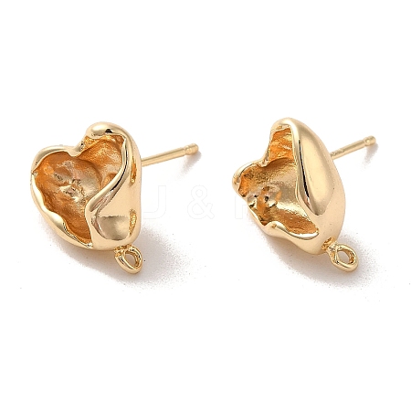 Golden Brass Stud Earring Findings KK-P253-01A-G-1