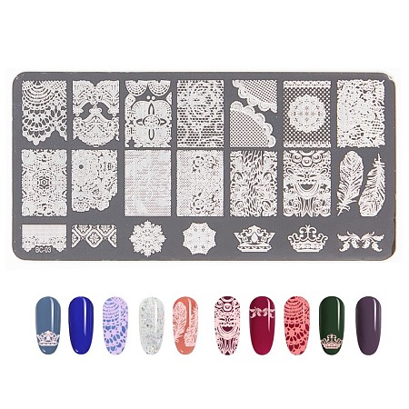 Lace Flower Stainless Steel Nail Art Stamping Plates MRMJ-L003-C03-1