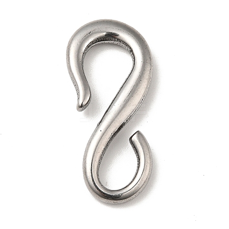 Tibetan Style 304 Stainless Steel S Hook Clasps STAS-G278-44AS-1