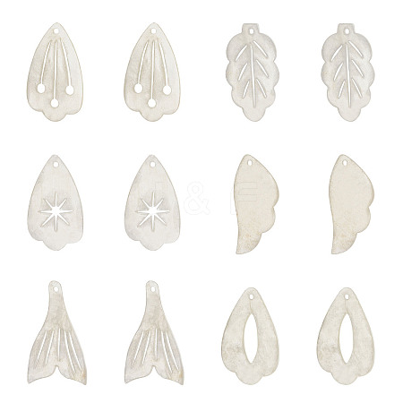6 Styles Natural Capiz Shell Pendants SHEL-FH0001-02-1