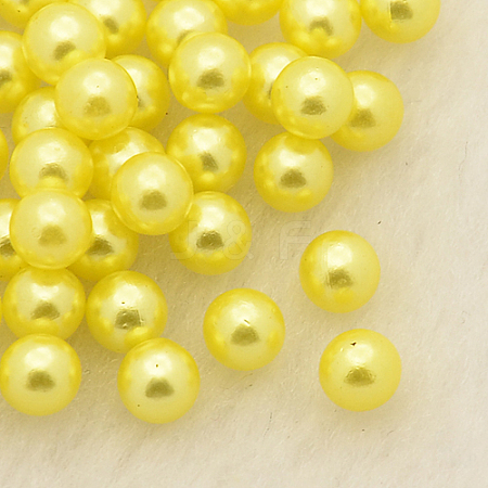 No Hole ABS Plastic Imitation Pearl Round Beads MACR-F033-4mm-23-1