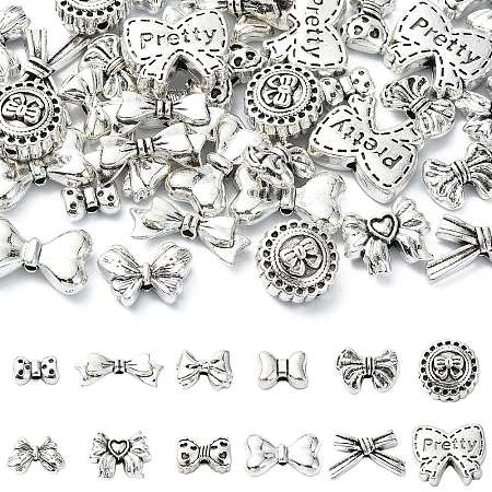 60Pcs 12 Styles Tibetan Style Alloy Beads FIND-CJ0002-28A-1