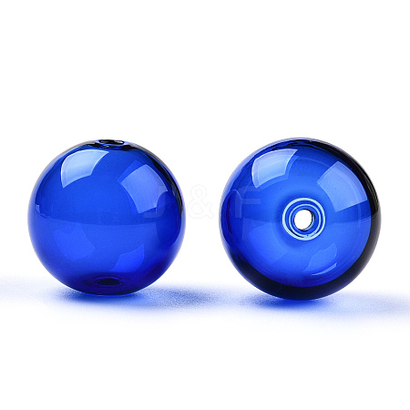 Transparent Blow High Borosilicate Glass Globe Beads X-GLAA-T003-09F-1