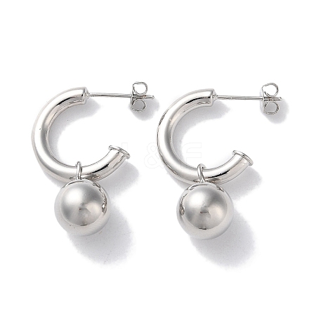 Rack Plated Brass Studs Earring EJEW-Z043-04P-1