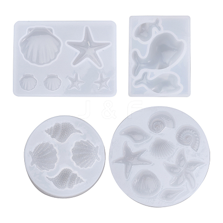 Boutigem 4Pcs 4 Style Pendant Silicone Molds DIY-BG0001-48-1