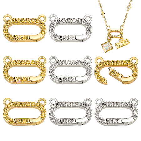 8Pcs 2 Colors Brass Spring Gate Rings KK-PH0014-46-1