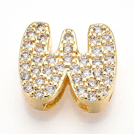 Brass Micro Pave Cubic Zirconia Charms KK-N254-217G-W-1