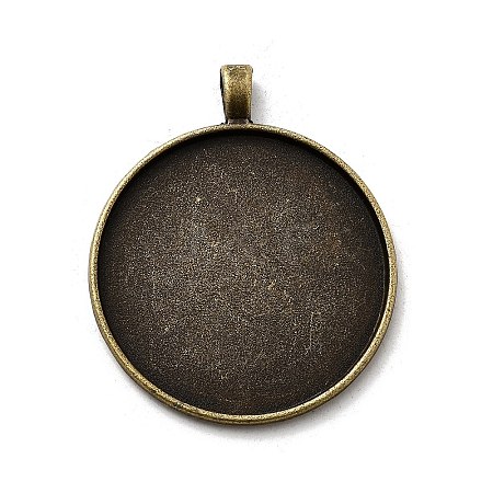 Vintage Tibetan Style Alloy Big Pendant Cabochon Settings X-TIBEP-M018-117AB-NF-1