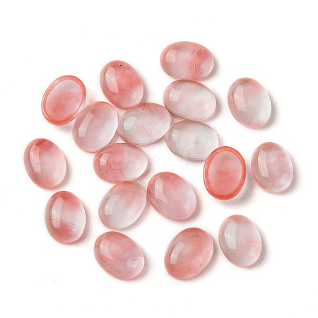 Cherry Quartz Glass Cabochons G-A094-01B-56-1