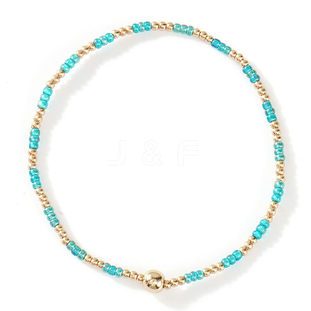 Glass Seed Beads & CCB Beads Stretch Bracelets TB4137-29-1