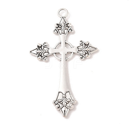 Cross Tibetan Style Alloy Big Pendants TIBEP-Q058-04AS-LF-1