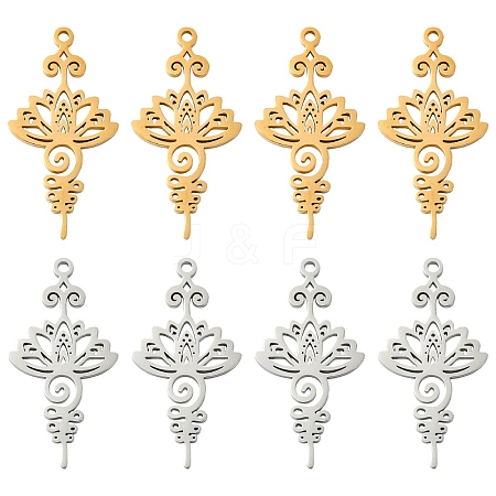 10Pcs 2 Colors 201 Stainless Steel Pendants STAS-YW0011-06-1