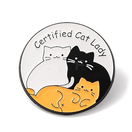 Certified Cat Lady Cute Cat Alloy Enamel Pins JEWB-A024-09A-1