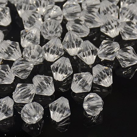 Faceted Bicone Transparent Acrylic Beads Y-DBB8mm01-1