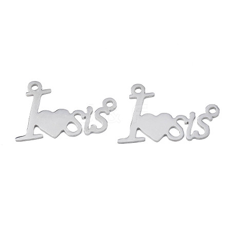 304 Stainless Steel Connector Charms STAS-N095-123-1