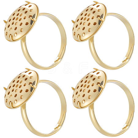 Brass Adjustable Ring Findings KK-BBC0018-54A-1
