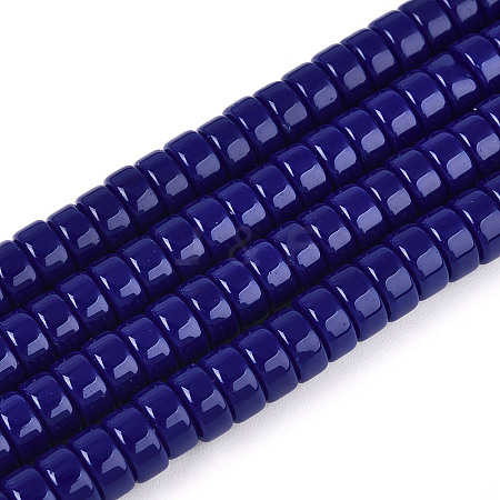 Opaque Solid Color Glass Beads Strands GLAA-N026-3x6mm-09-1