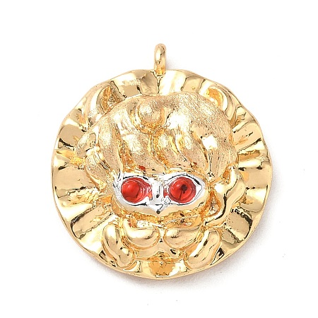 Brass Micro Pave Cubic Zirconia Enamel Pendants KK-L250-08G-03-1
