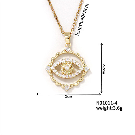 Fashionable Eye Brass Pendant Necklace OW4305-4-1