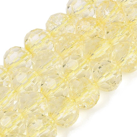 Crackle Transparent Glass Beads Strands GLAA-N068-06A-07-1