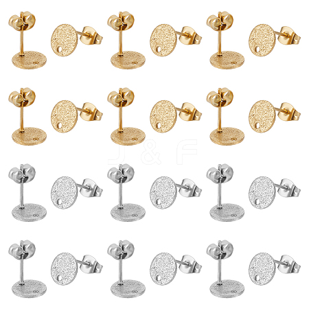 Unicraftale 40Pcs 2 Colors 304 Stainless Steel Stud Earring Findings STAS-UN0056-08-1