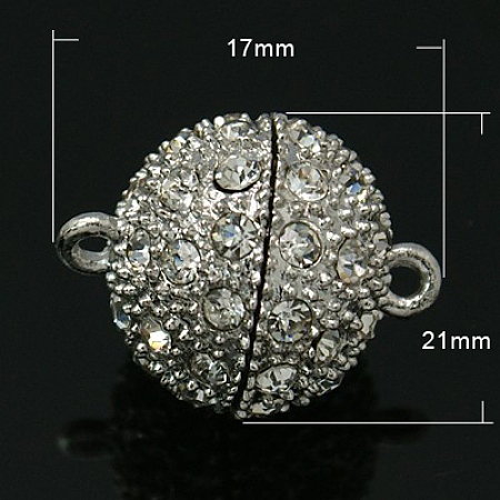 Alloy Magnetic Clasps with Loops RB-D021-P-1