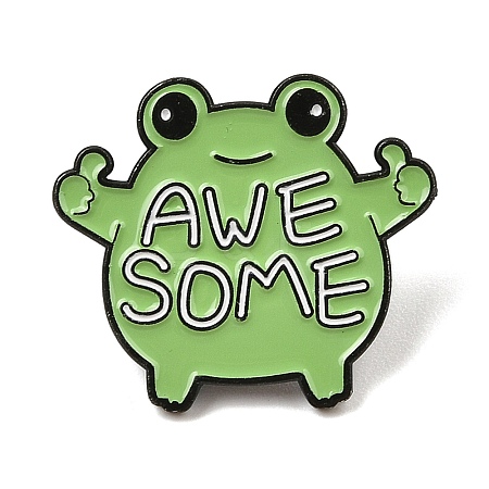 Cute AWESOME Frog Alloy Enamel Pin Brooch for Backpack Clothes JEWB-R004-05EB-01-1