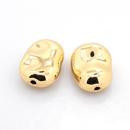 Nickel Free & Lead Free Golden Plated Alloy Love Bean Beads PALLOY-J218-180G-NR-1