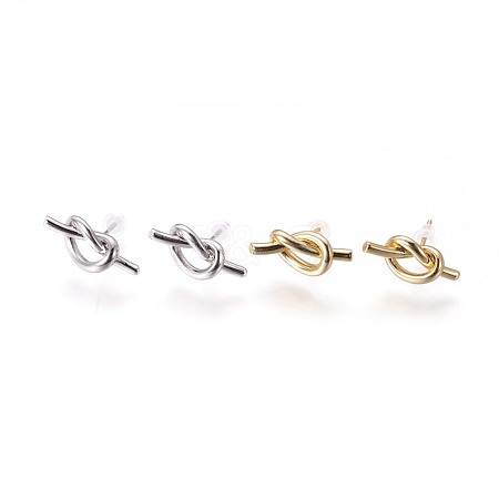 Brass Stud Earrings EJEW-F809-02-1