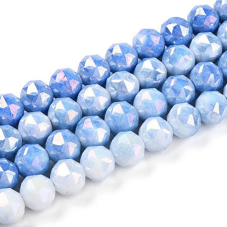 Anti-Tarnish Electroplate Glass Beads Strands X-GLAA-N010-8mm-02-1