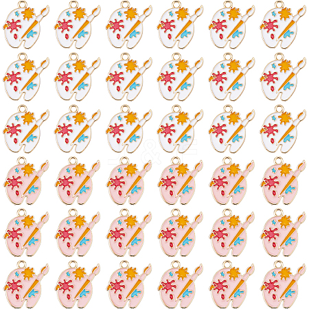 36Pcs 2 Colors Alloy Pendants ENAM-DC0002-14-1