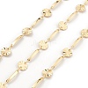 Brass Curved Rectangle & Flat Round Link Chains CHC-M025-41G-1