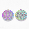 Ion Plating(IP) 201 Stainless Steel Filigree Pendants STAS-R102-09-2