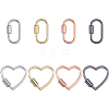 8Pcs 2 Styles 4 Colors Alloy Screw Carabiner Lock Charms FIND-DC0008-31A-1