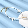 Couch Shell Shape & Starfish Shell Charm Bracelets BJEW-F520-04G-4