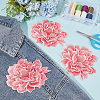 4Pcs Peony Polyester Embroidery Sew On Patches PATC-CY0001-72A-4