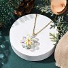 Glass & Handmade Polymer Clay & Glass Seed Beaded Flower Pendant 304 Stainless Steel Cable Chain Necklaces NJEW-MZ00119-01-1
