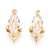 Brass Pave Cubic Zirconia Charms KK-N275-14A-G-1