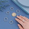 Unicraftale 6Pcs 6 Style 304 Stainless Steel Flat Plain Band Finger Ring for Women RJEW-UN0001-16-2