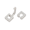 925 Sterling Silver Micro Pave Clear Cubic Zirconia Fold Over Clasps STER-P060-38P-2