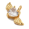 Rack Plating Brass Micro Pave Clear Cubic Zirconia Pendants KK-U030-13G-2