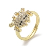 Real 18K Gold Plated Brass Pave Cubic Zirconia Adjustable Rings RJEW-M170-05G-01-1