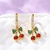Brass Micro Pave Cubic Zirconia Hoop Earrings EJEW-D322-11G-01-1