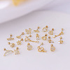 Brass Micro Pave Clear Cubic Zirconia Flower Cartilage Earrings WGFE0B0-30-3