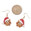 304 Stainless Steel Glass Christmas Theme Dangle Earrings EJEW-MZ00527-05-4
