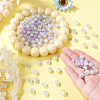 100Pcs Crackle Transparent Glass UV Reactive Beads GLAA-TA0004-28B-7