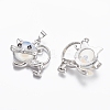 Opalite Kitten Pendants G-J386-C10-2