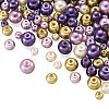 Cheriswelry 12 Strands 12 Styles Baking Painted Pearlized Glass Pearl Round Bead Strands HY-CW0001-03B-12