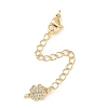 Brass Micro Pave Cubic Zirconia Ends with Chains KK-U043-04G-1