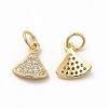 Rack Plating Brass Micro Pave Cubic Zirconia Charms ZIRC-K890-09G-1